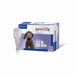 Effitix 134 mg + 1.200 mg soluzione spot on per cani da 10 a 20 kg 4  pipette da 2,20 ml